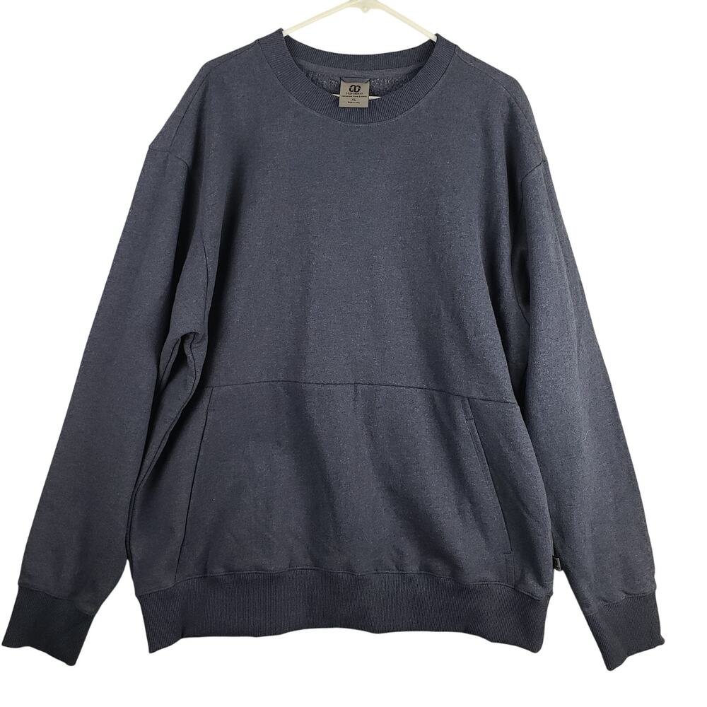 Looptworks XL Crewneck Sweatshirt Heathered Navy Blue Upcycled‎ Eco-Friendly